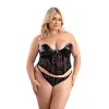 Fantasy Lingerie Leather Look and Lace Underwire Corset with Matching G-String Panty Fantasy Lingerie Leather Look and Lace Underwire Corset with Matching G-String Panty