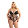 Fantasy Lingerie Gold Flecked Mesh Corset with Lightly Padded Underwire Cups & Matching G-String Fantasy Lingerie Gold Flecked Mesh Corset with Lightly Padded Underwire Cups & Matching G-String