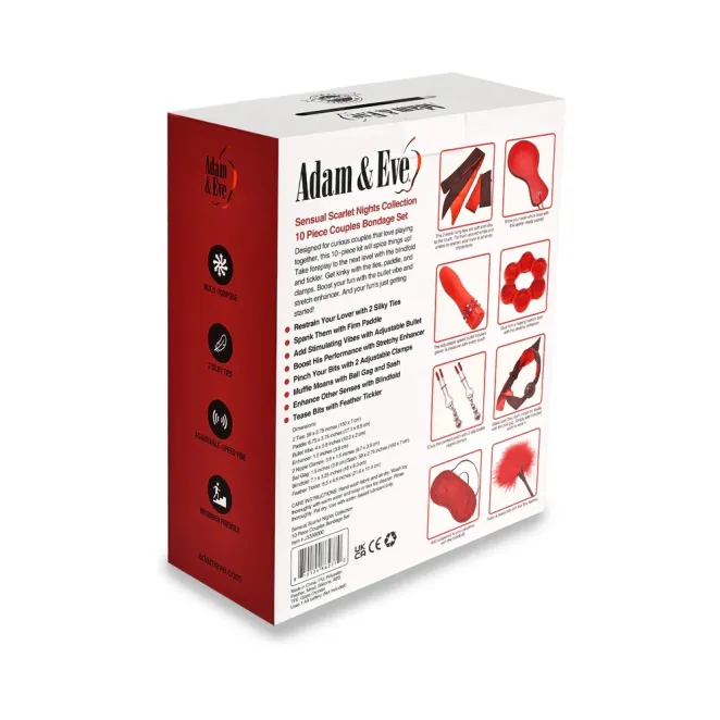 Sensual Scarlet Nights Collection 10pc Couples Bondage Set