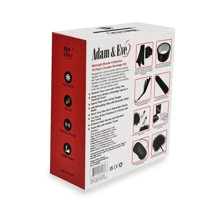 Midnight Moods Collection 10-Pc Couples Bondage Set