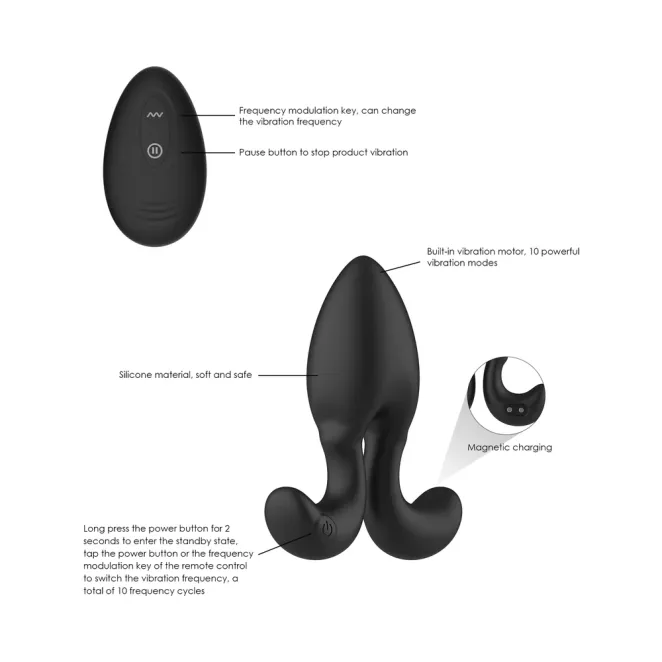 Omega Vibrating Butt Plug with Remote