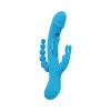 Trilux Kinky Finger Rabbit Vibrator with Anal Beads Blue Trilux Kinky Finger Rabbit Vibrator with Anal Beads Blue