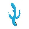 Trilux Kinky Finger Rabbit Vibrator with Anal Beads Blue Trilux Kinky Finger Rabbit Vibrator with Anal Beads Blue