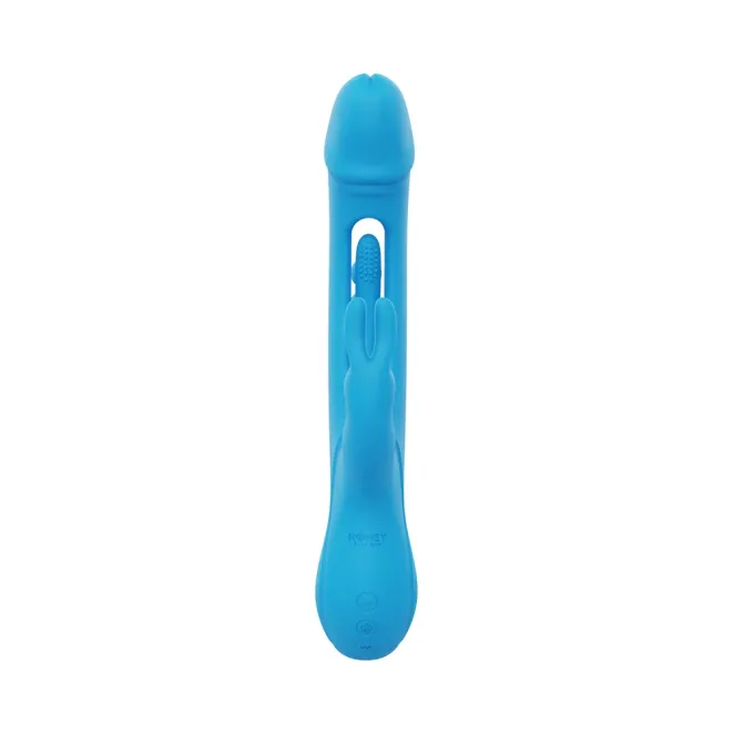 Trilux Kinky Finger Rabbit Vibrator with Anal Beads Blue