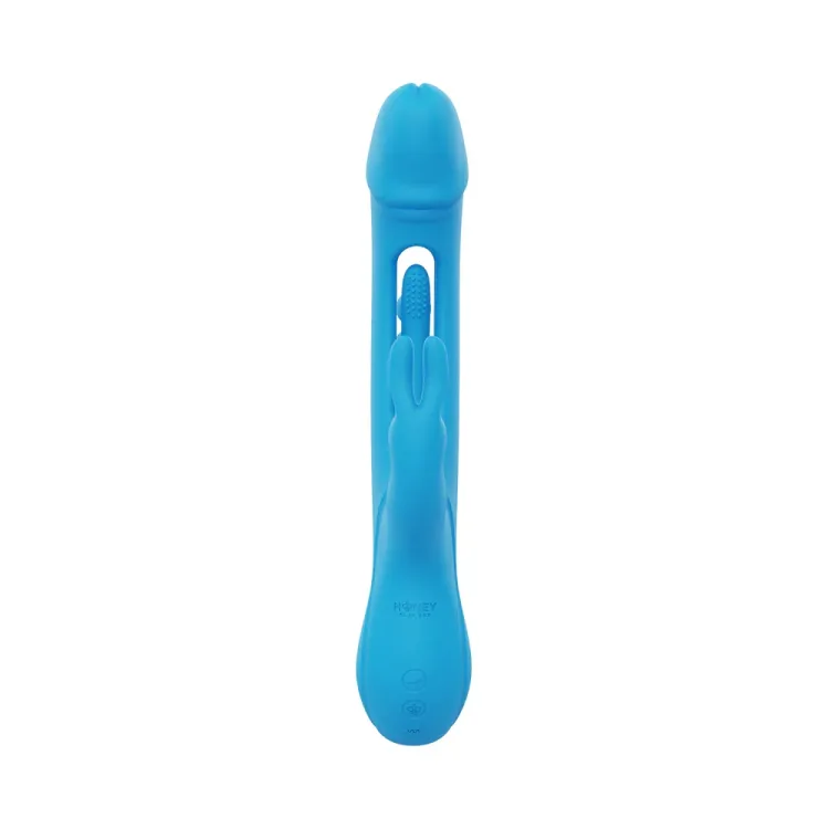 Trilux Kinky Finger Rabbit Vibrator with Anal Beads Blue Trilux Kinky Finger Rabbit Vibrator with Anal Beads Blue