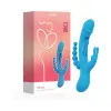 Trilux Kinky Finger Rabbit Vibrator with Anal Beads Blue Trilux Kinky Finger Rabbit Vibrator with Anal Beads Blue