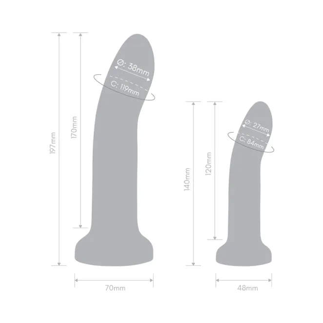 Together Duo Silicone Dildo & Harness Set 5.5 Inch & 8 Inch – Purple