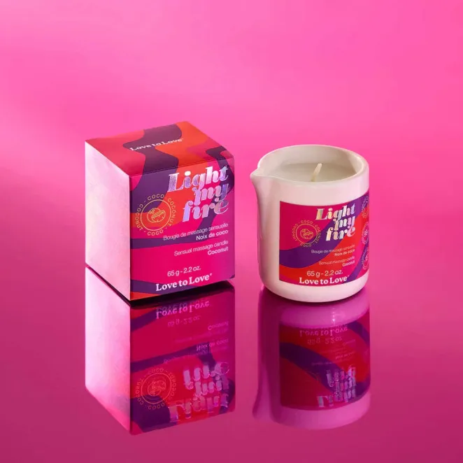 Love to Love Light My Fire Sensual Massage Candle Coconut 2.2 oz.