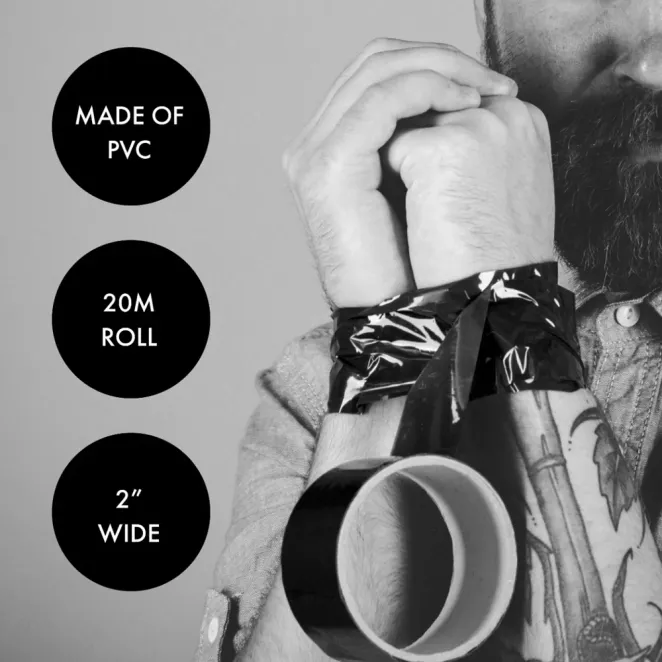 Bound To Please Bondage Tape Restraints Black 65 ft.