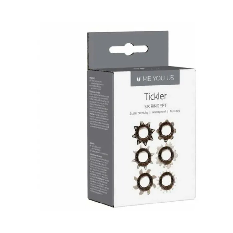 Tickler Cock Ring Ring Set 6-Pc Smoke Tickler Cock Ring Ring Set 6-Pc Smoke