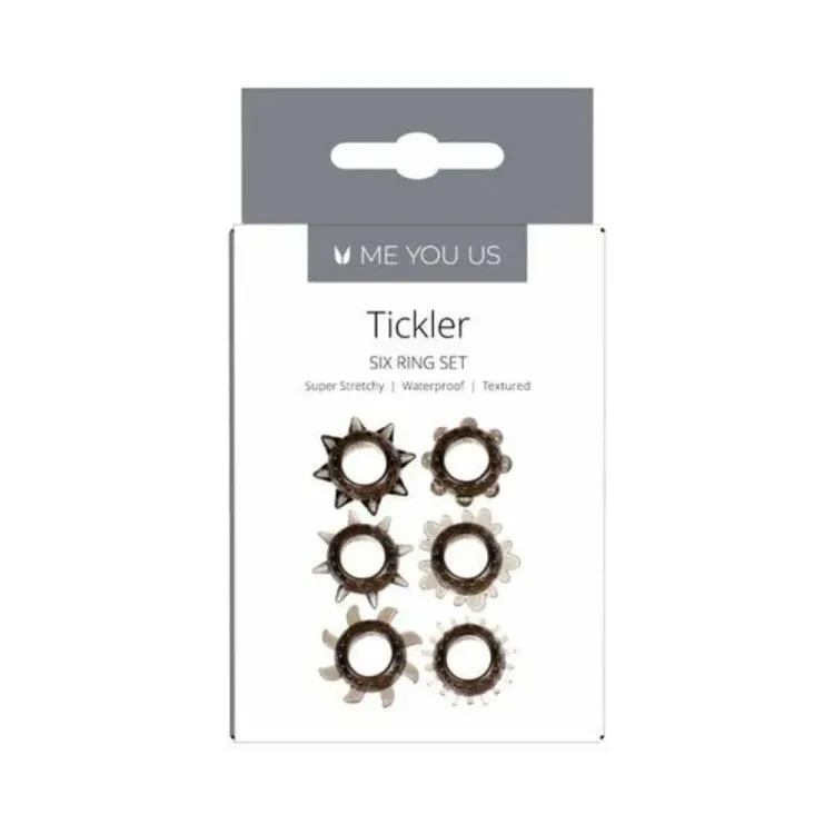 Tickler Cock Ring Ring Set 6-Pc Smoke Tickler Cock Ring Ring Set 6-Pc Smoke