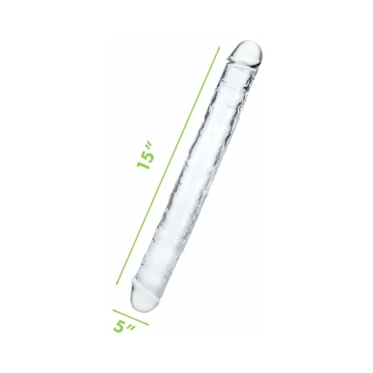 15 in. Me You Us Ultra Cock Jelly Double Ended Dildo Clear 15 in. Me You Us Ultra Cock Jelly Double Ended Dildo Clear