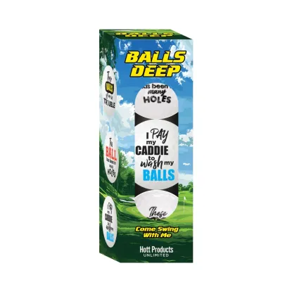 Balls Deep Funny Slogan Golf Balls Assorted 3-Pack