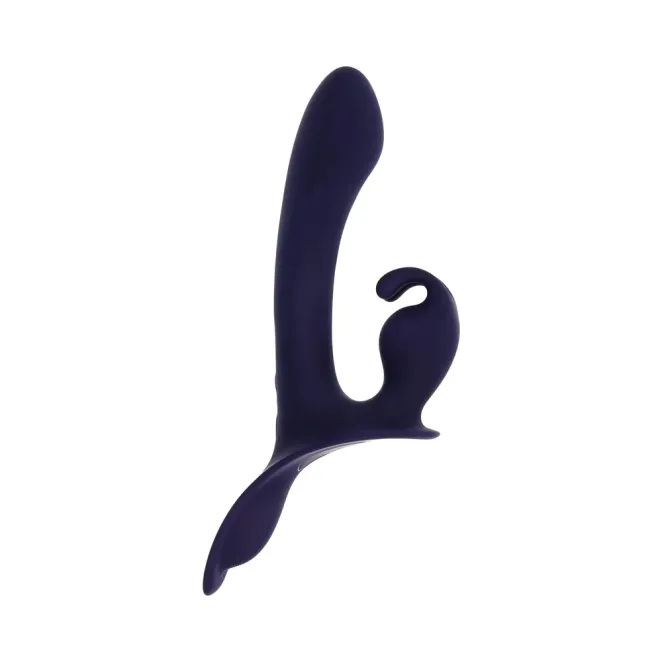 Giving Vibes Triple Motor Remote-Controlled Strap-On Vibrator Purple