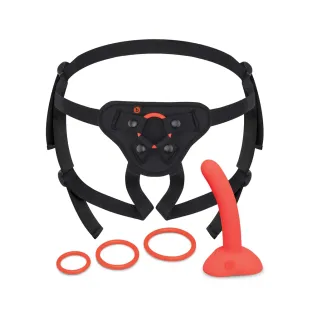 Beginners Strap-On Kit with 5 Inch Silicone Dildo Peg Orange