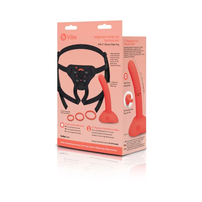 Beginners Strap-On Kit with 5 Inch Silicone Dildo Peg Orange
