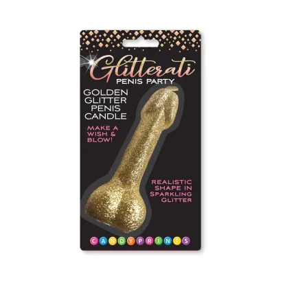 Gold Glitter Penis Candle 4 Inch