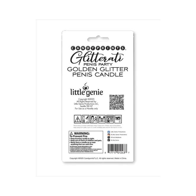 Gold Glitter Penis Candle 4 Inch