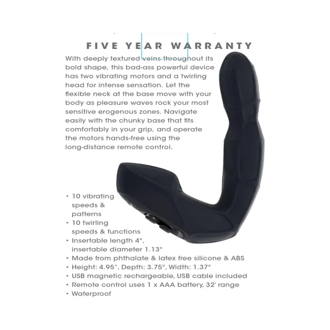 Zero Tolerance Twirling Remote-Controlled Prostate Vibrator