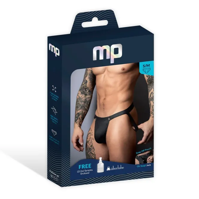 Male Power Oh Snap! Snap off Thong Black