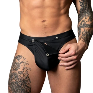 Male Power Oh Snap! Snap Off Thong Black