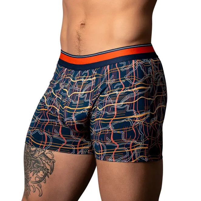 Male Power Soo Cumfy Boxer Brief Navy/Orange