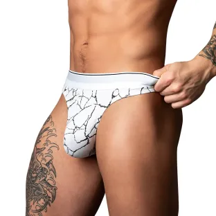 Male Power Soo Cumfy Thong Black/White