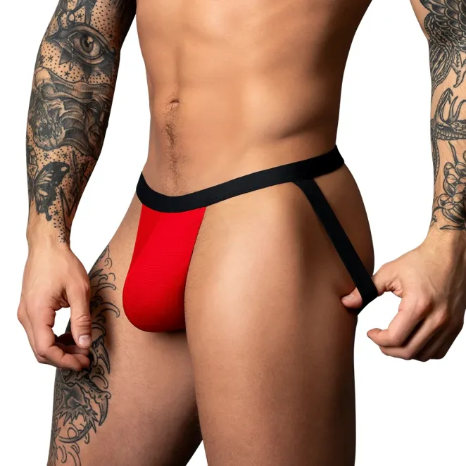 Male Power Hot Mesh Jock Black/Red
