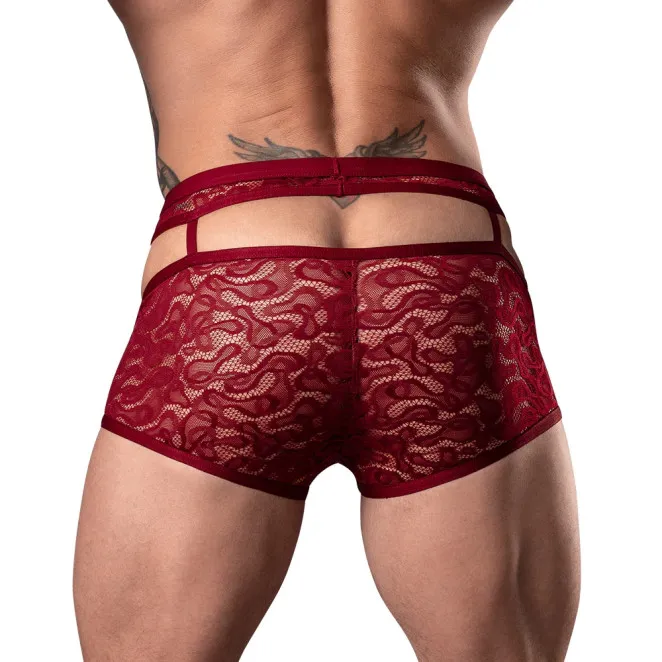 Male Power Lucifer Cutout Short Burgundy