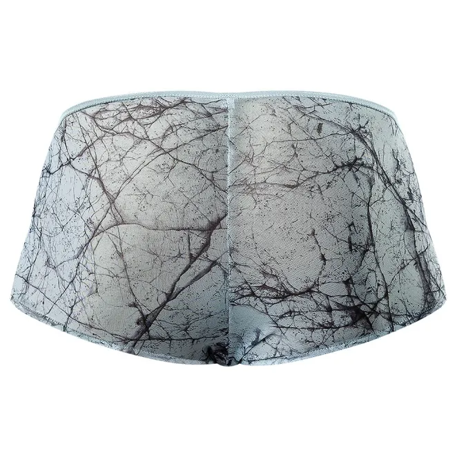 Male Power Marble Mesh Micro Mini Short Silver/Blue