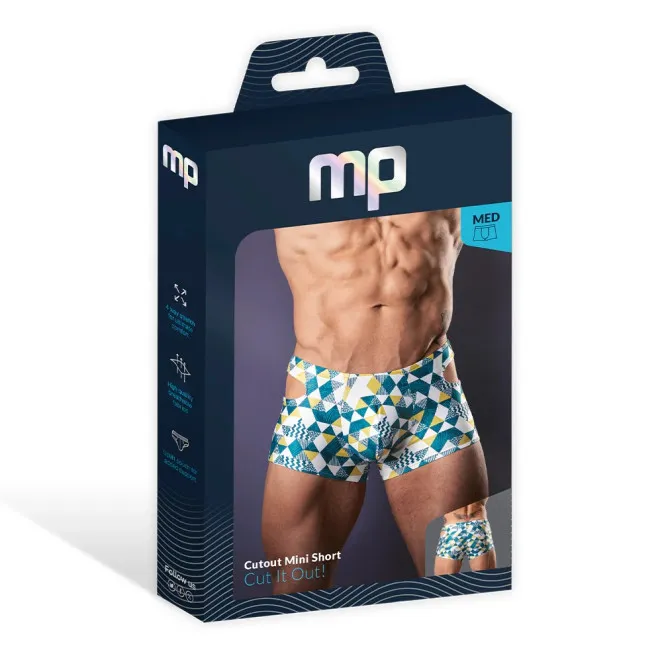 Male Power Cut It Out! Cutout Mini Short Blue/White