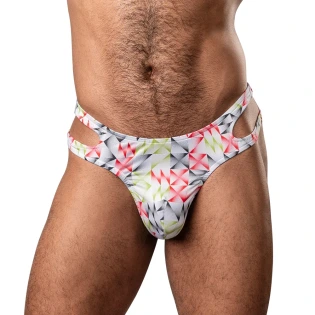 Male Power Cut It Out! Cutout Thong Red/Black