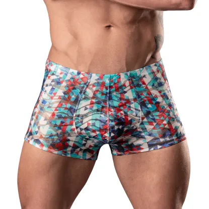 Male Power Your Lace Or Mine Pouch Short Geometric