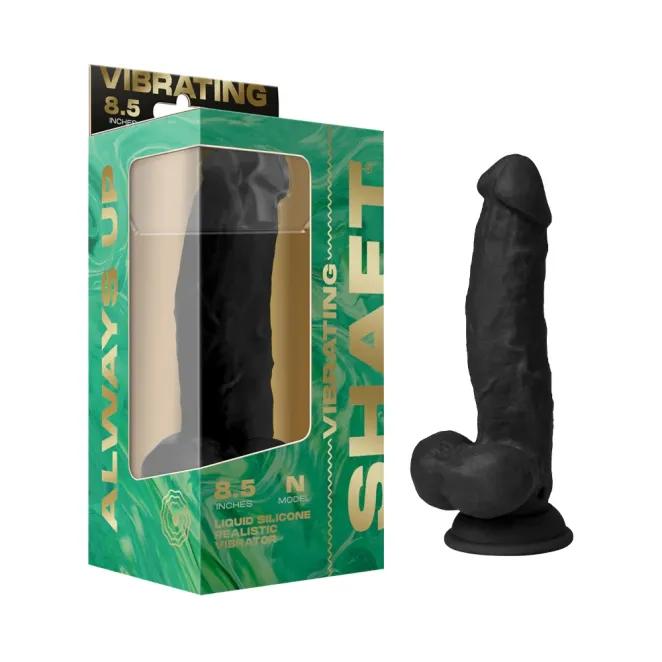 8.5 Inch Silicone Vibrating Remote-Controlled Realistic Black Dildo with Balls