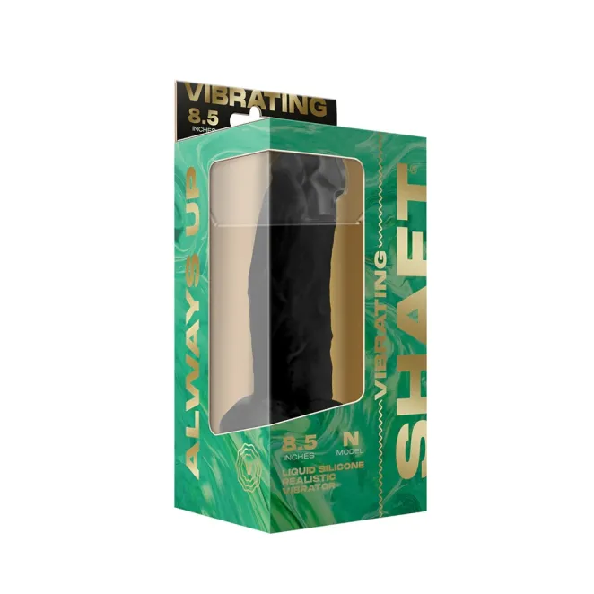 8.5 Inch Silicone Vibrating Remote-Controlled Realistic Black Dildo with Balls