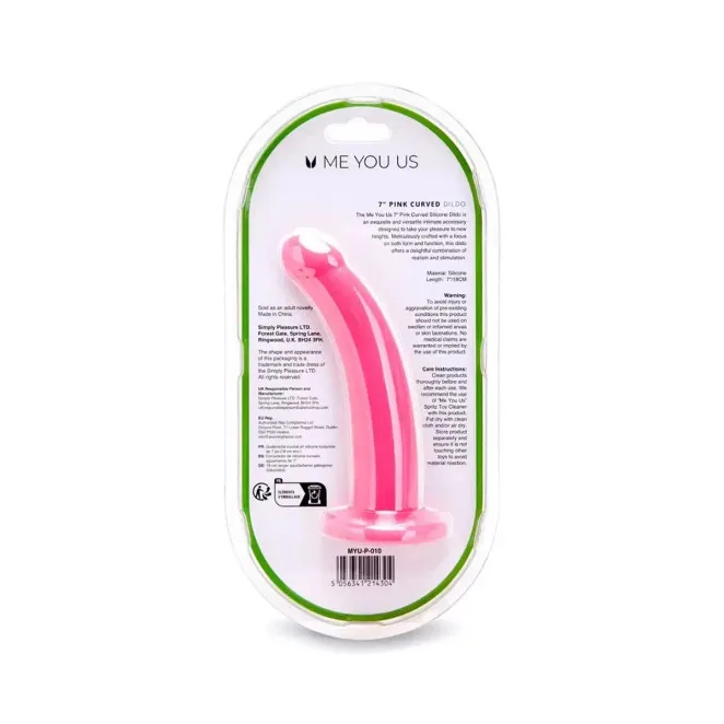 7 Inch Me You Us Curved Silicone Suction Cup Dildo