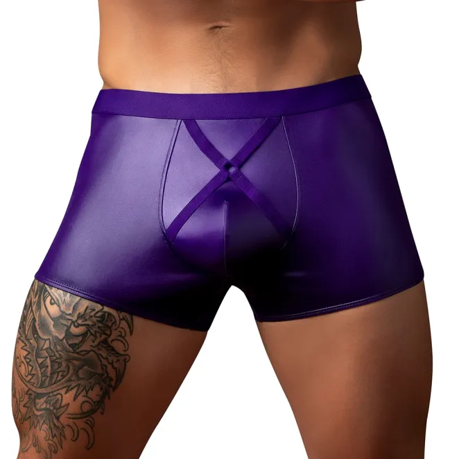 Male Power Eggplant Crossover Short Plum
