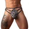 Male Power Gridlock'd Thong with Strap Print