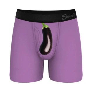 Shinesty The Double Entendre Eggplant Ball Hammock Pouch Underwear with Fly