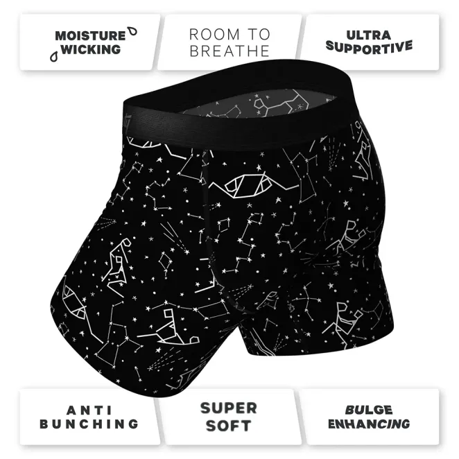 Shinesty The Big Bang Glow-in-the-Dark Constellation Ball Hammock Pouch Underwear with Fly