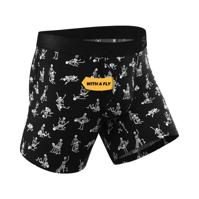 Shinesty The Bare Back Bones Glow-in-the-Dark Skeletons Ball Hammock Pouch Underwear with Fly