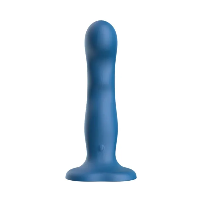 WS38 Wavy Silicone Remote Vibrating Strap On Dildo Blue