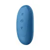 WS38 Wavy Silicone Remote Vibrating Strap On Dildo Blue
