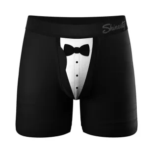 Shinesty The 009 Black Tuxedo Ball Hammock Pouch Underwear with Fly