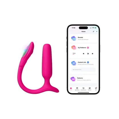 Lovense Lush Anal App-Controlled Vibrating Silicone Butt Plug Pink