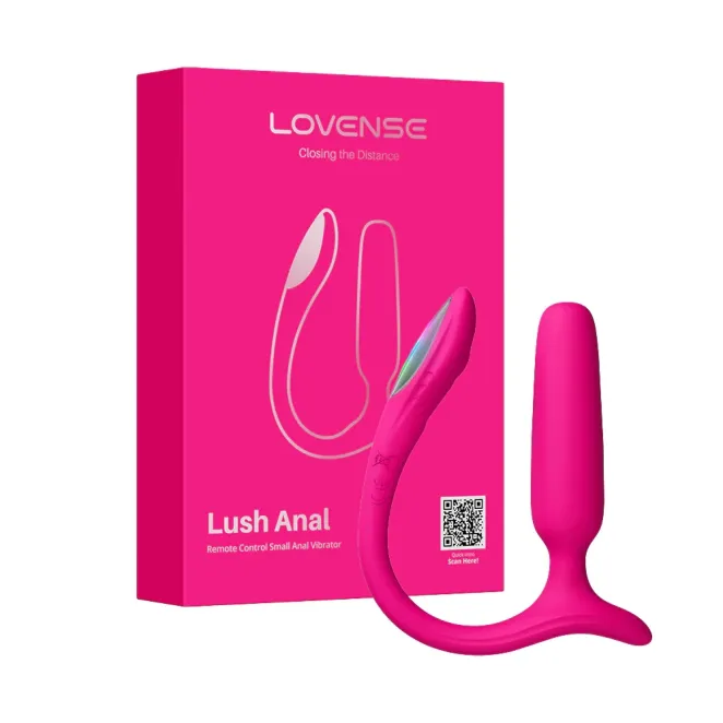 Lovense Lush Anal App-Controlled Vibrating Silicone Butt Plug Pink
