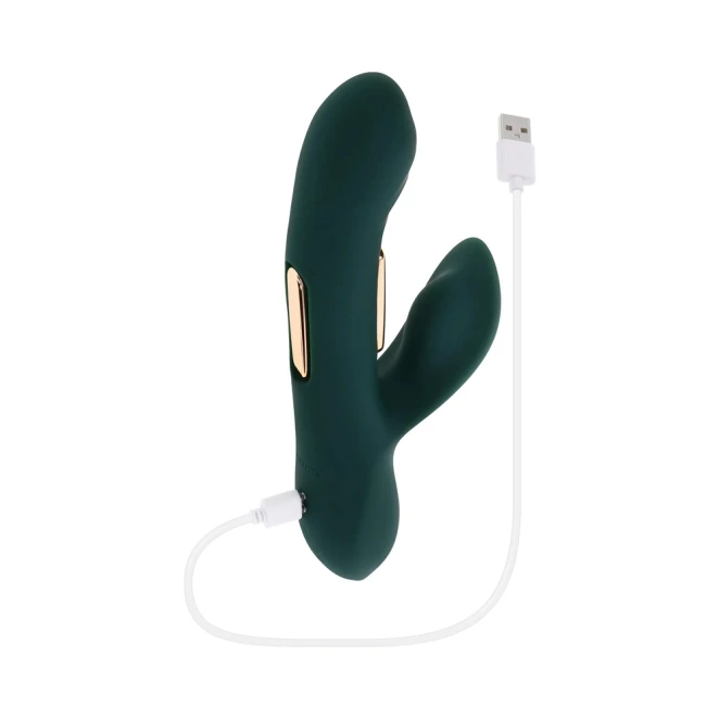 Evolved Heart Of Gold 10-Speed Dual Stimulation Vibrator with Dual-Tapping Gold Bars