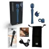 MAN WAND Edgy Vibrating Silicone Wand with Interchangeable Heads – Stellar Blue