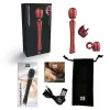 MAN WAND Edgy Vibrating Silicone Wand with Interchangeable Heads – Velvet Red