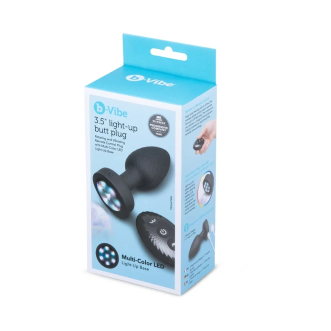 b-Vibe 3.5 in. Light-Up Rotating & Vibrating Butt Plug with Remote